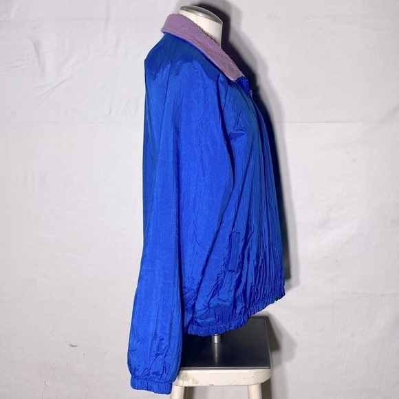 Vintage 90s Northern Sun Blue Windbreaker With Pink Fleece Lining M - Picture 5 of 14